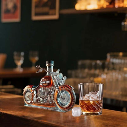 Kreativ motorcykel Glasvinflaska