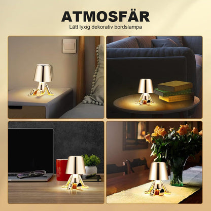 Touch-kontroll bordslampa Gyllene staty LED-lampa
