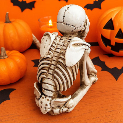 💀 Halloween Tre kloka skelett Resinfigurer