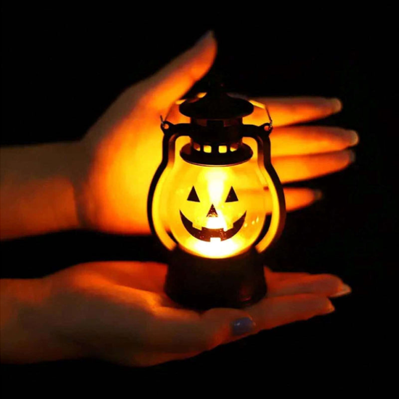 🎃 Amerikansk Retro Halloween Bärbar Pumpalykta 🎃