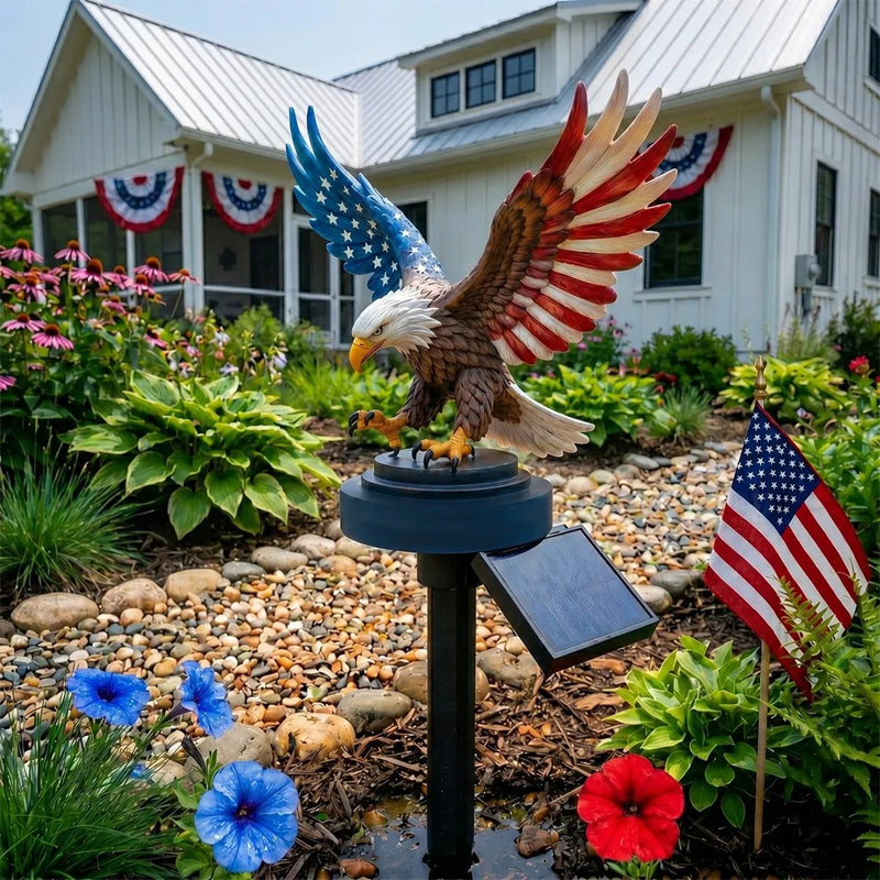 Solar Eagle Garden Light – A Glowing Tribute to American Freedom