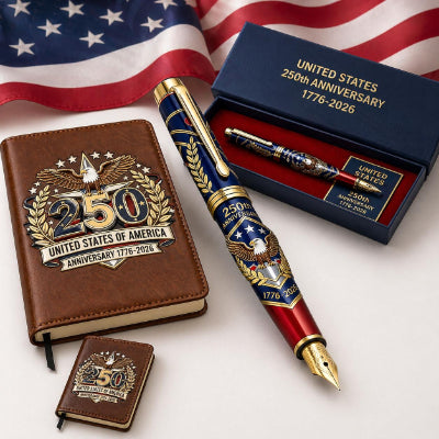 🎁Perfect For Any Patriot   — USA 250th Anniversary   Notebook & Pen Set, 1776–   2026 Patriotic Gift
