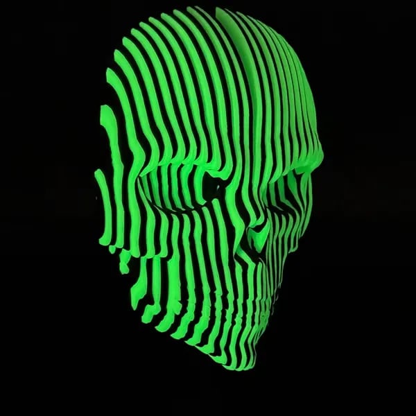 Halloween-dekoration – 3D-printad lysande kvantskalle, självlysande kvantskalle