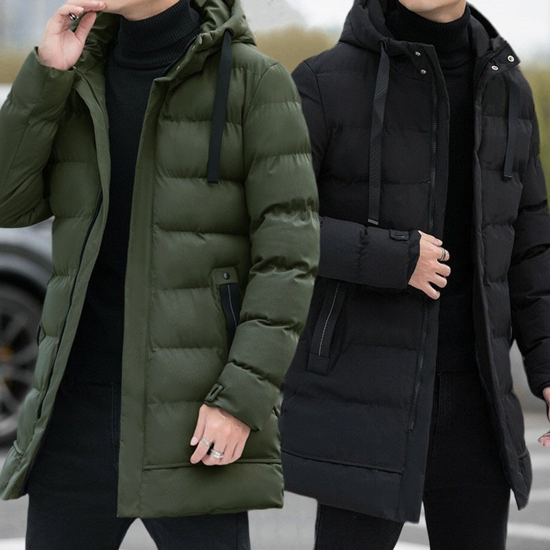 ⌛50% Off Everything! ⏰ Men's Quilted Jacket With Hood, Medium Length 🔥