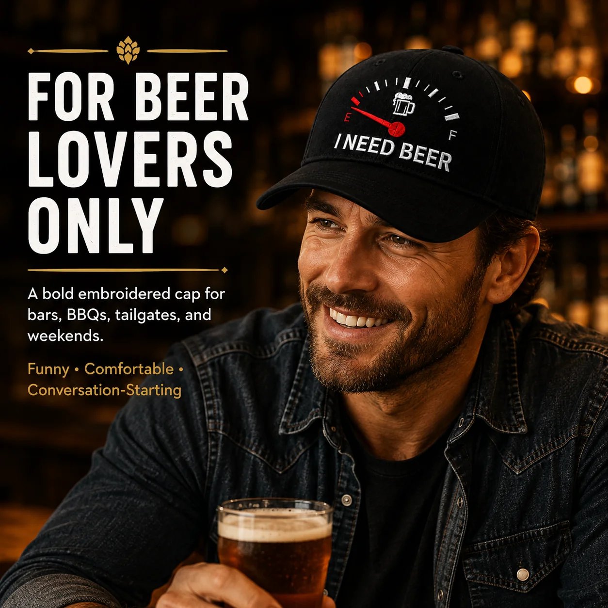 🔥LAST DAY 49% OFF - 🍺 ‘I NEED BEER’ embroidered baseball cap – Unisex memorial cap🧢