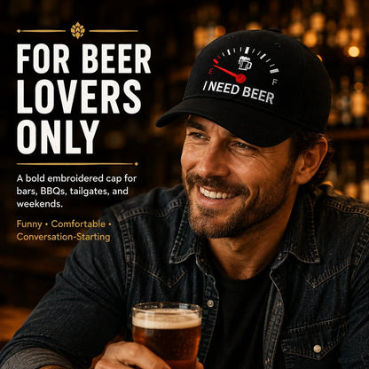 🔥LAST DAY 49% OFF - 🍺 ‘I NEED BEER’ embroidered baseball cap – Unisex memorial cap🧢
