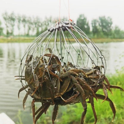 🦀 Automatisk Infällbar Krabbakruka, Magiskt Krabbafiskeverktyg🎣✨