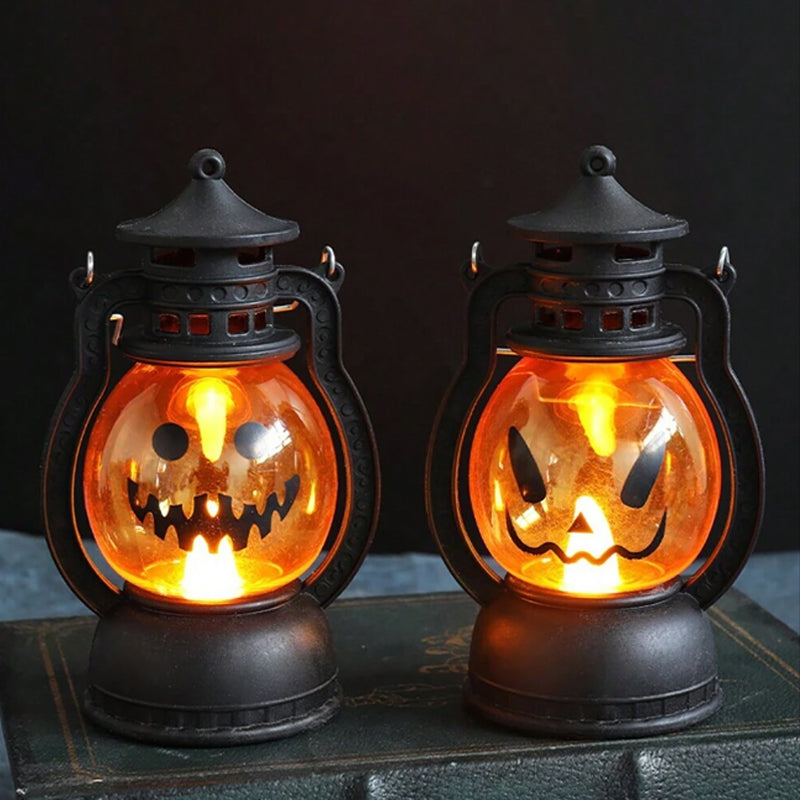 🎃 Amerikansk Retro Halloween Bärbar Pumpalykta 🎃