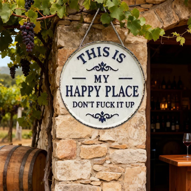✨Happy Place – Vintage Statement Metal Sign