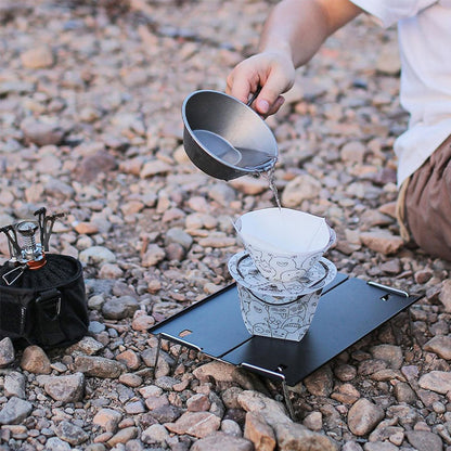 🏕️ Hopfällbar portabel servis för utomhusbruk - lätt och praktisk, ett måste för utomhusbruk! 🍽️