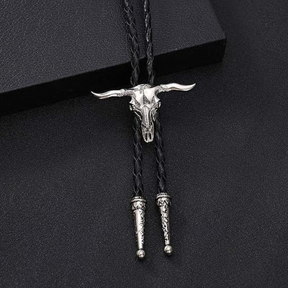 Cowboy läder slips - Gothic Western Bolo slips halsband 🦋