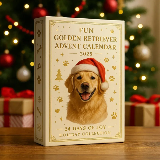 Rolig Golden Retriever-adventskalender 2025