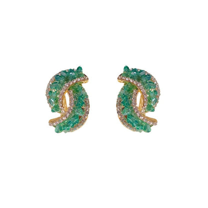 💖 49% rabatt -💕Fashion Cross Green Crystal örhängen