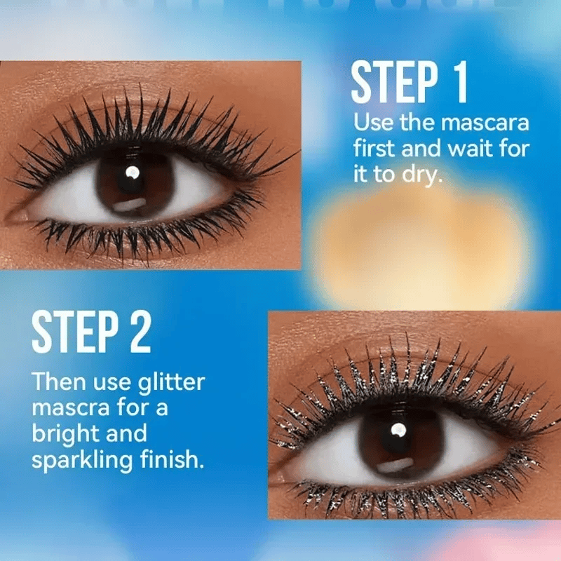 Färgglad Glittermascara