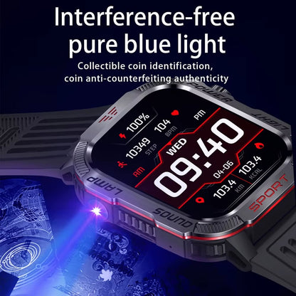 🔥Sista dagen 70 % RABATT – Militärisk outdoor-sport-smartwatch för män för Android och iOS