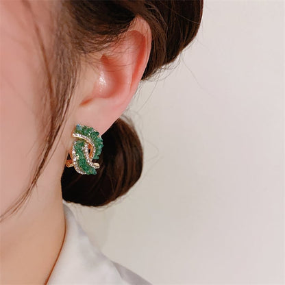💖 49% rabatt -💕Fashion Cross Green Crystal örhängen
