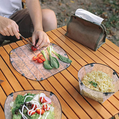 🏕️ Hopfällbar portabel servis för utomhusbruk - lätt och praktisk, ett måste för utomhusbruk! 🍽️