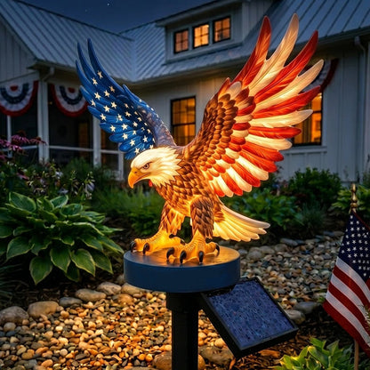 Solar Eagle Garden Light – A Glowing Tribute to American Freedom