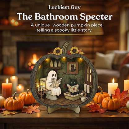 👻 Enchanting Halloween pumpkin decorations with ghosts | Cozy wooden table decorations with charming motifs