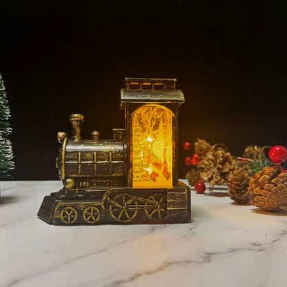 🎄Jul Guldmålad Tåg Nattlampa Prydnad🎄