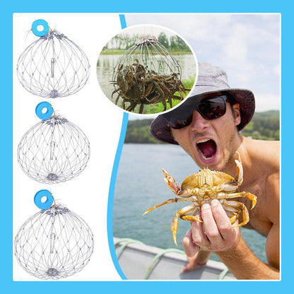🦀 Automatisk Infällbar Krabbakruka, Magiskt Krabbafiskeverktyg🎣✨