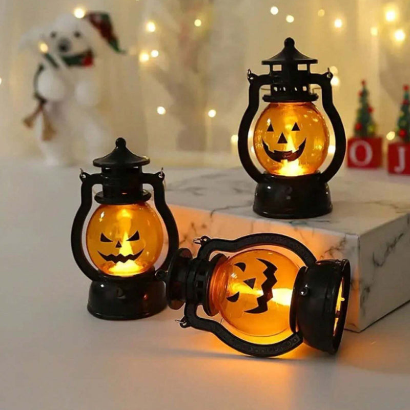 🎃 Amerikansk Retro Halloween Bärbar Pumpalykta 🎃