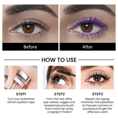 Mascara av silkesfiber Mascara med färg för ögonfransar