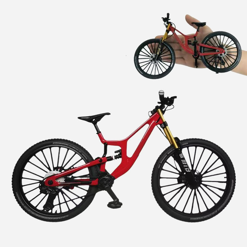 Collectible Alloy Simulation Mountain Bike Model with Front and Rear Suspension