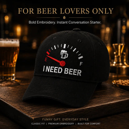 🔥LAST DAY 49% OFF - 🍺 ‘I NEED BEER’ embroidered baseball cap – Unisex memorial cap🧢