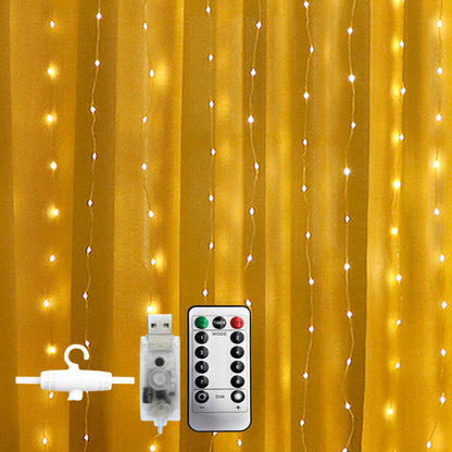 Led läder tråd gardin ljus