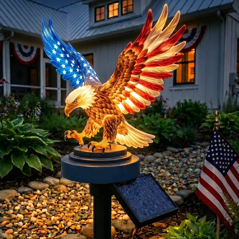Solar Eagle Garden Light – A Glowing Tribute to American Freedom