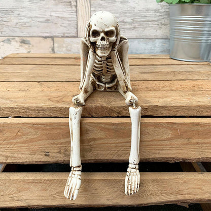 💀 Halloween Tre kloka skelett Resinfigurer
