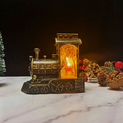 🎄Jul Guldmålad Tåg Nattlampa Prydnad🎄