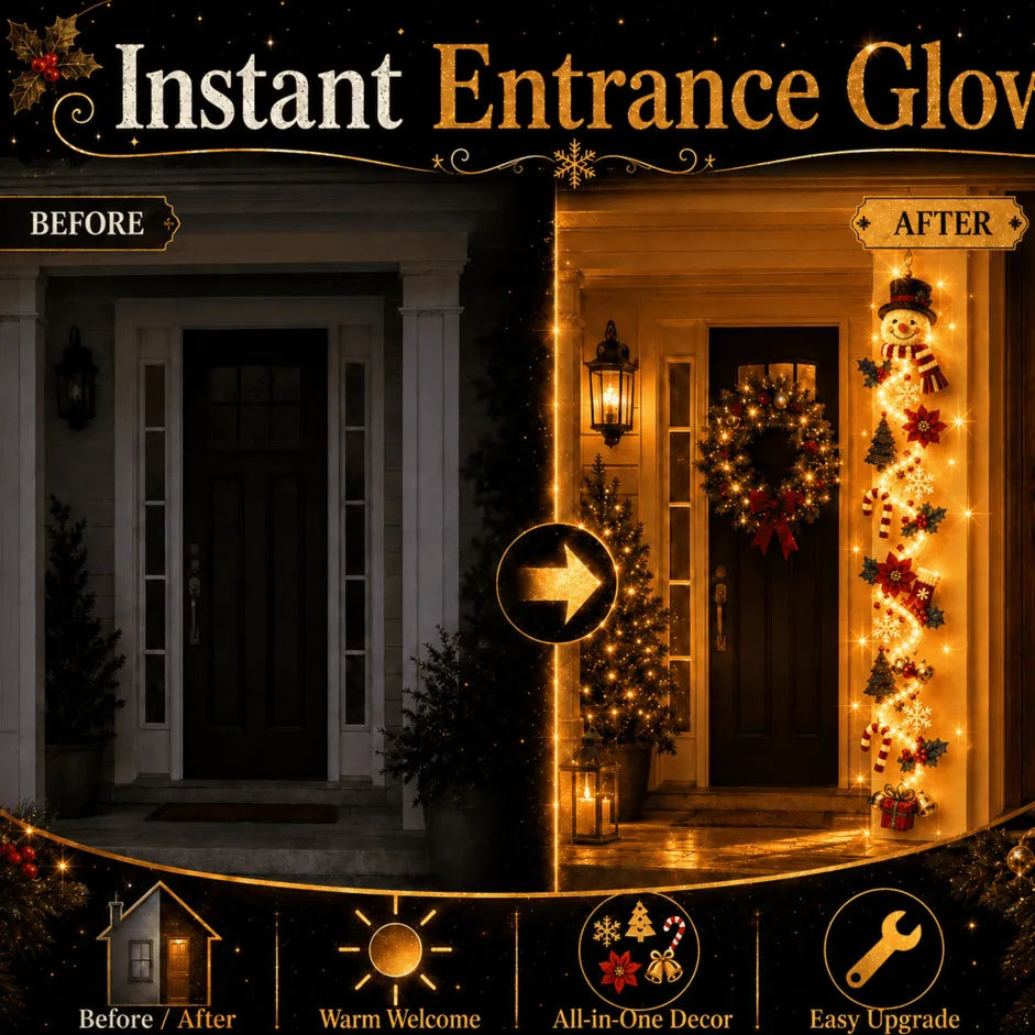 ⏳ Last day with 49% off – 🎄MerryCascade™ illuminated Christmas door hanger | 6 festive light designs✨