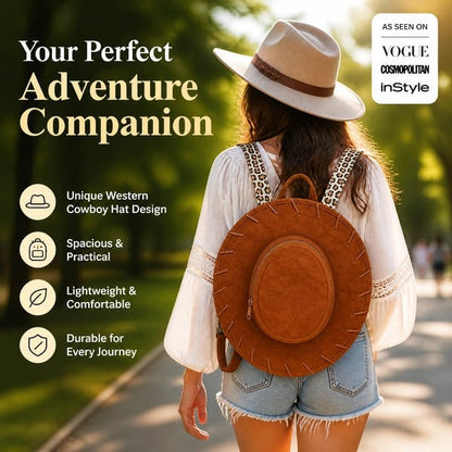 🔥🤠Backpack designed to look like a Western cowgirl hat👜