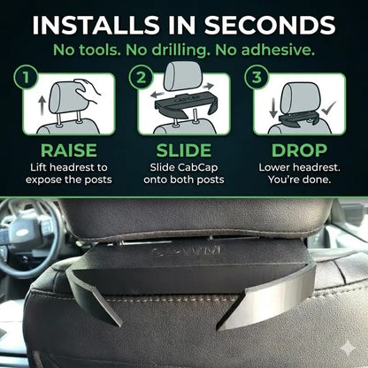 CabCap - Universal Headrest Hat Holder for Trucks Cars & SUVs | Holds 5 Hats