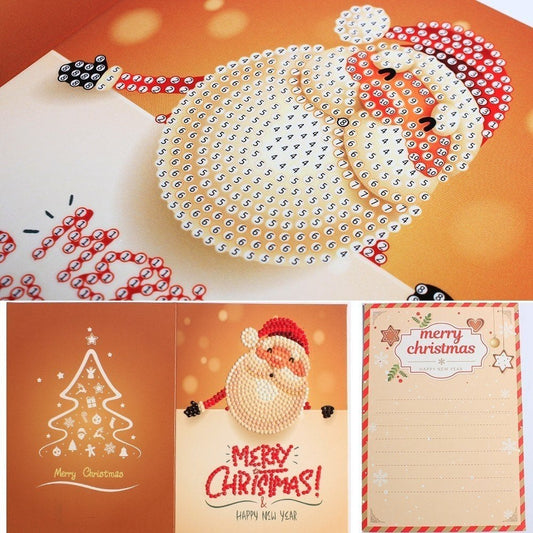 🎅5D diamantmålning julkort nya ankomst (8-pack)