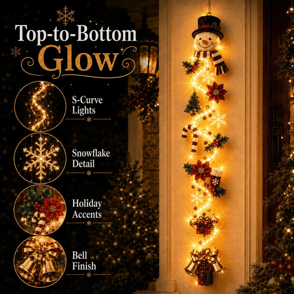 ⏳ Last day with 49% off – 🎄MerryCascade™ illuminated Christmas door hanger | 6 festive light designs✨