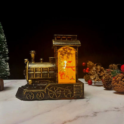 🎄Jul Guldmålad Tåg Nattlampa Prydnad🎄