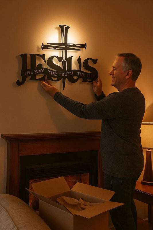 (🎁Sista dagen 49% rabatt)🔥Jesus & Cross Design Wall Art - ⌛Limiterad handgjord seri