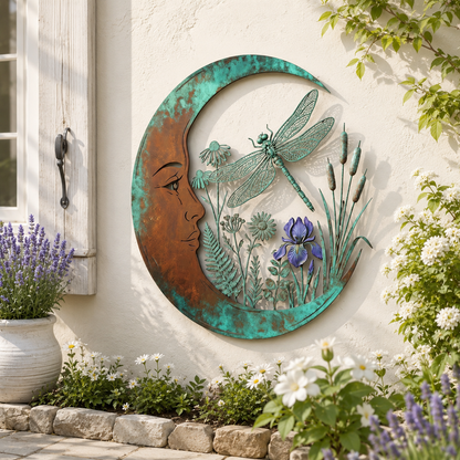 🌙Enchanted Moon Garden Wall Art – Vintage Nature Inspired Metal Wall Decor