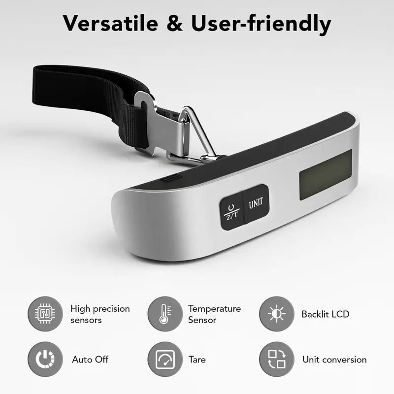 Portable digital luggage scale for accurate weighing