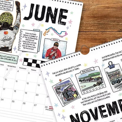 🏎️📅F1 Scrapbook Race Calendar 2026 — Den ultimata väggkalendern för racingfans