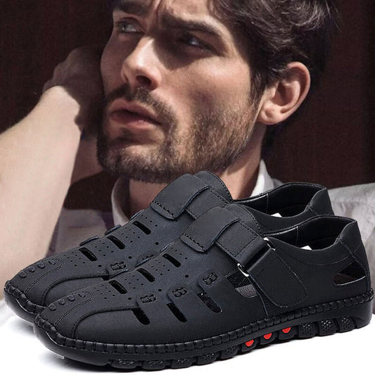 Trendiga sandaler i perforerat pu-läder