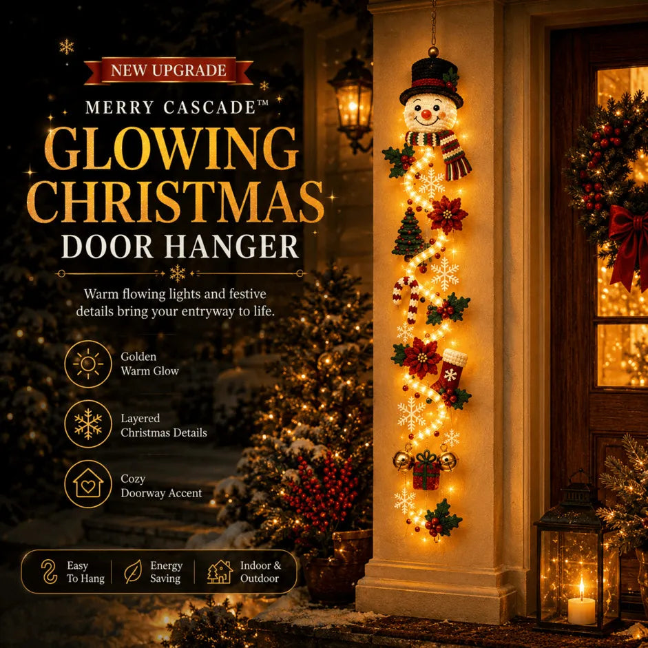 ⏳ Last day with 49% off – 🎄MerryCascade™ illuminated Christmas door hanger | 6 festive light designs✨