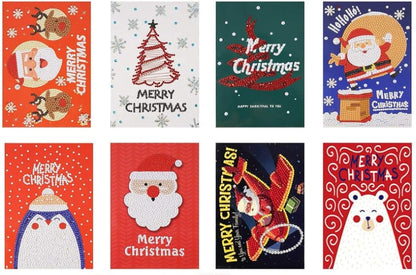 🎅5D diamantmålning julkort nya ankomst (8-pack)