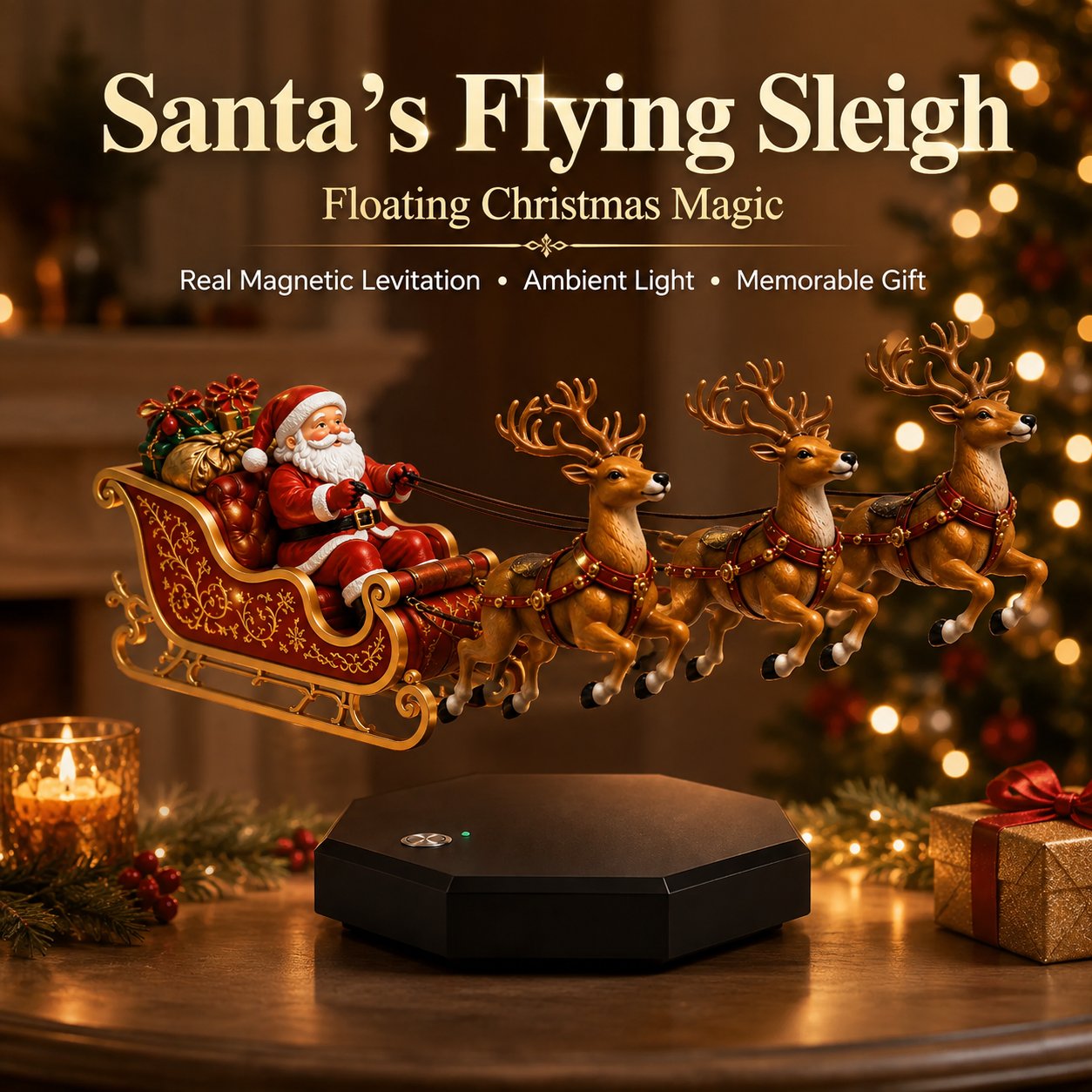 🎅 Santa’s Flying Sleigh — Magnetic Levitation Christmas Display ✨