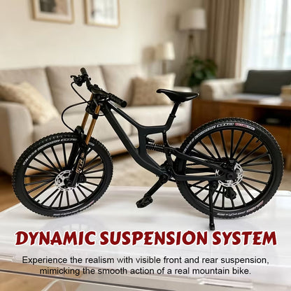 Collectible Alloy Simulation Mountain Bike Model with Front and Rear Suspension