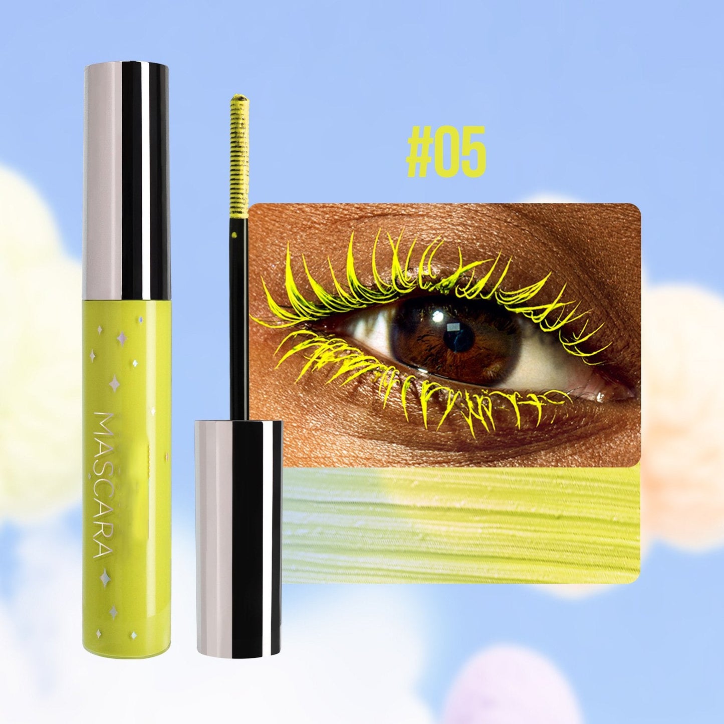 Färgglad Glittermascara