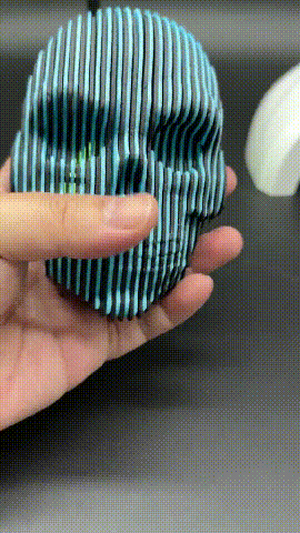 Halloween-dekoration – 3D-printad lysande kvantskalle, självlysande kvantskalle